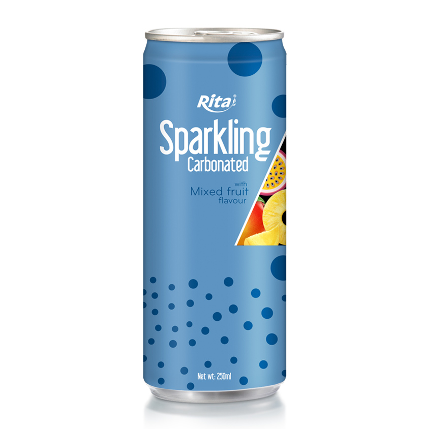 Sparkling Carbonated With Mixed Fruit Flavor 250ml Slim Can